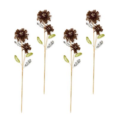 Brown Beaded Flower Stems, Set of 4 mackenzie-childs Panama 0