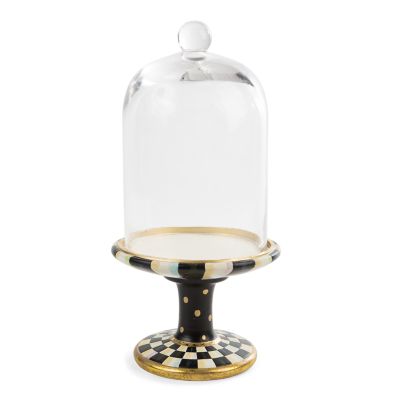 Mackenzie Childs Courtly Check Pedestal With Cloche