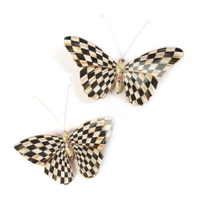 Courtly Check Butterfly Duo Wall Decor mackenzie-childs Panama 0