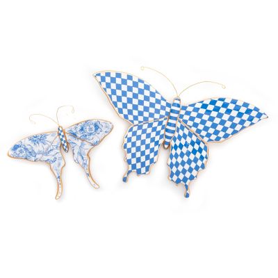 Butterfly Duo Wall Decor - Blue mackenzie-childs Panama 0