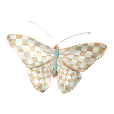 Parchment Check Butterfly Wall Decor - Mackenzie-Childs