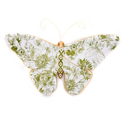 Toile Butterfly Wall Decor - Green mackenzie-childs Panama 0