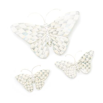 Sterling Check Butterfly Wall Decor Set of 3 mackenzie-childs Panama 0