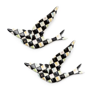 Courtly Check Swallowtail Duo Wall Decor mackenzie-childs Panama 0