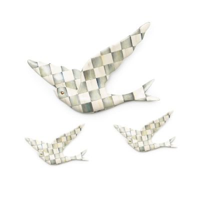 Sterling Check Swallowtails Set mackenzie-childs Panama 0