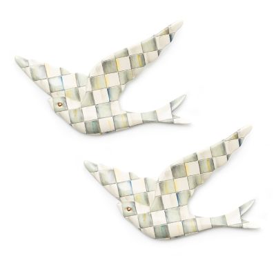 Sterling Check Swallowtail Duo Wall Decor