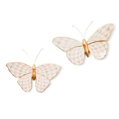 Rosy Check Wall Decor Butterfly Duo mackenzie-childs Panama 0