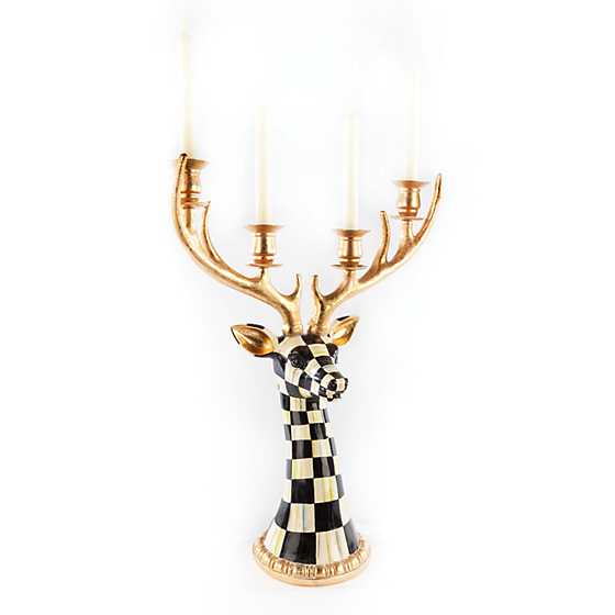 Courtly Check Deer Head Candelabra image three