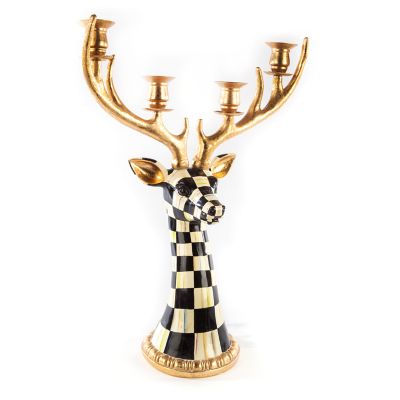 Courtly Check Deer Head Candelabra mackenzie-childs Panama 0