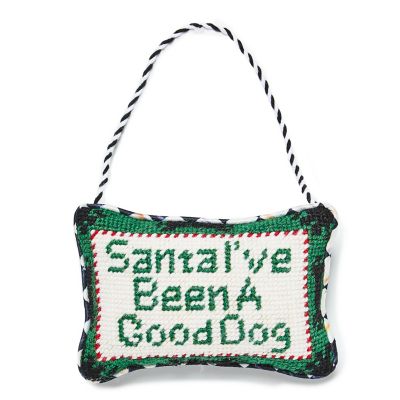 Needlepoint Dog Lover Ornament mackenzie-childs Panama 0