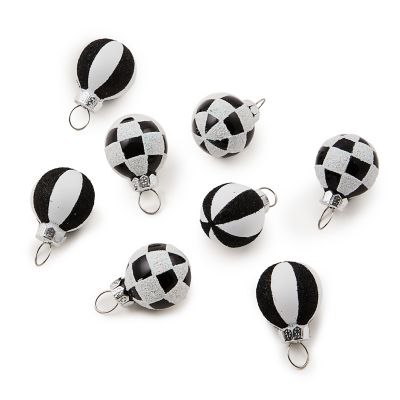 Courtly Check Mini Glass Ball Ornaments, Set of 8 mackenzie-childs Panama 0