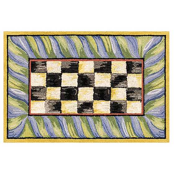 Courtly Check Purple & Green 2' x 3' Washable Rug