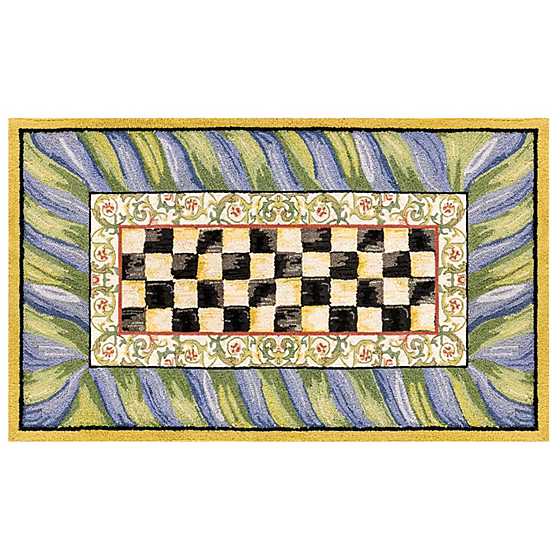Courtly Check Purple & Green 3' x 5' Washable Rug