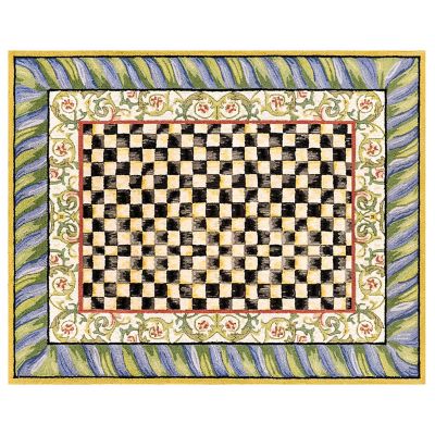 Courtly Check Purple & Green 8' x 10' Washable Rug mackenzie-childs Panama 0