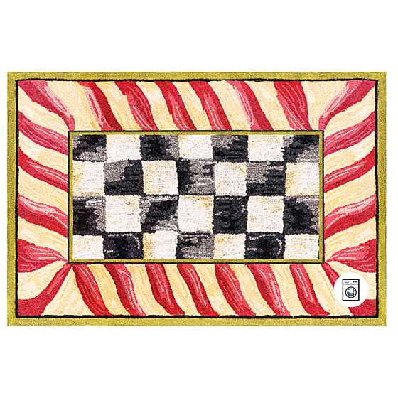 Courtly Check Washable Rug - Red & Gold - 2' x 3' image two