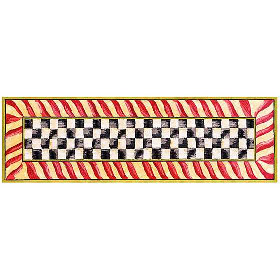 Courtly Check Red & Gold 2'6" x 8' Washable Runner