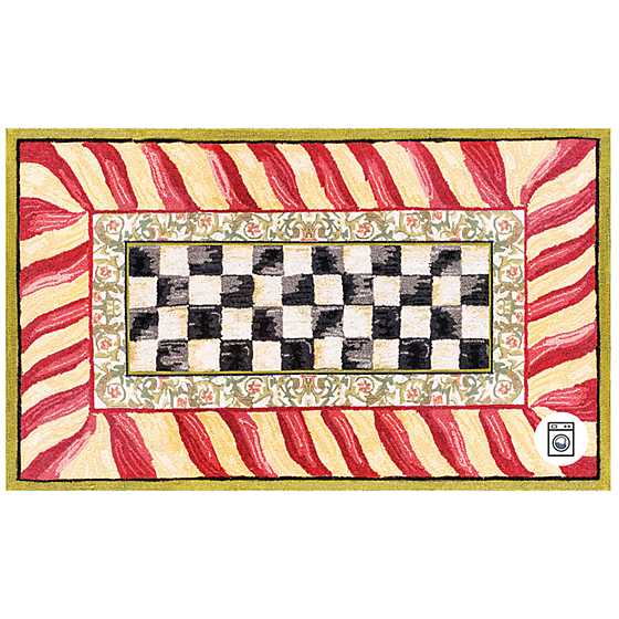 Courtly Check Washable Rug - Red & Gold - 3' x 5' image two
