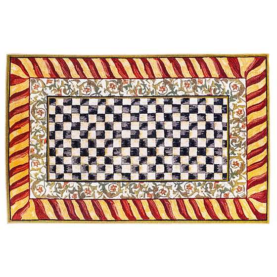 Courtly Check Red & Gold 5' x 7'6" Washable Rug