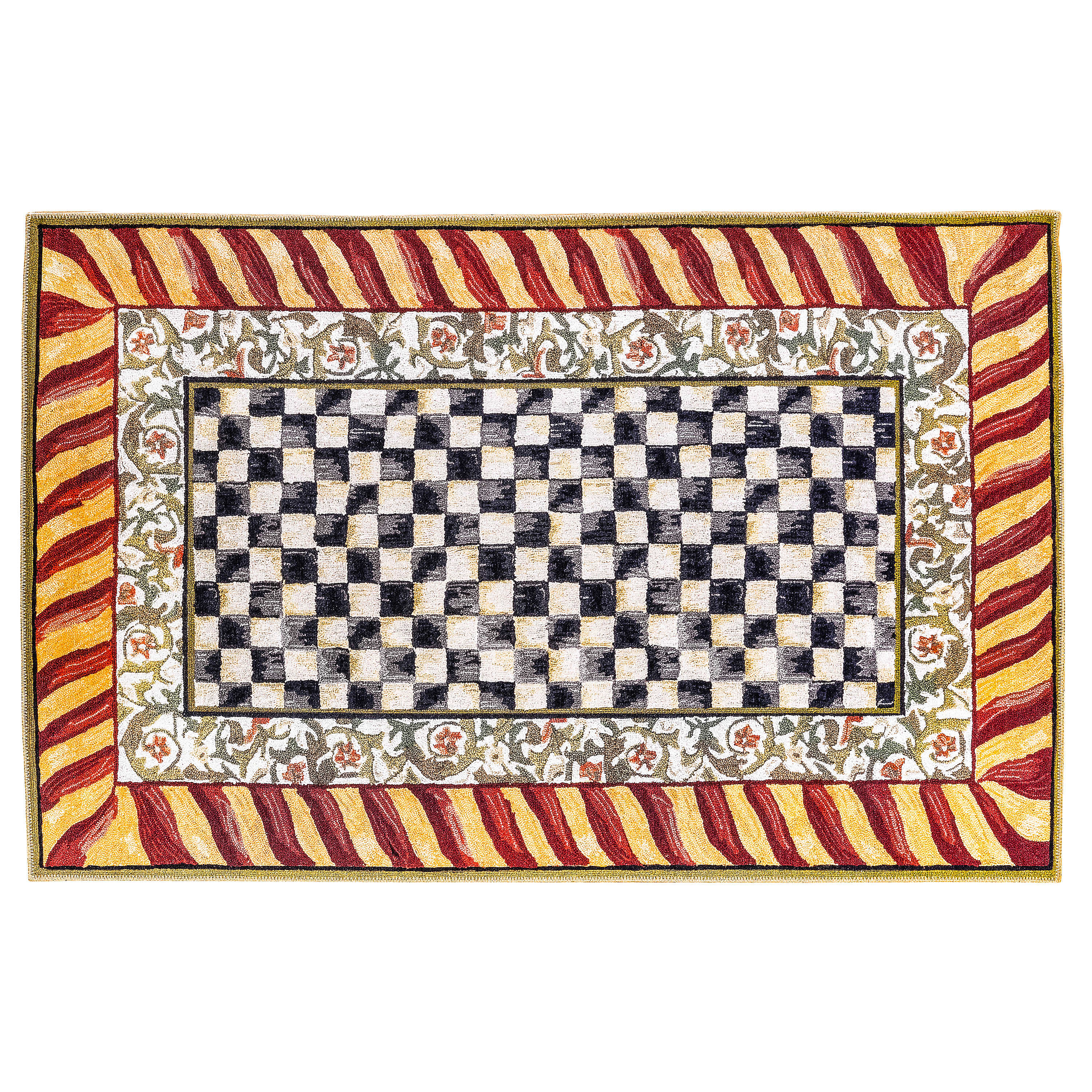 Courtly Check Red & Gold 5' x 7'6