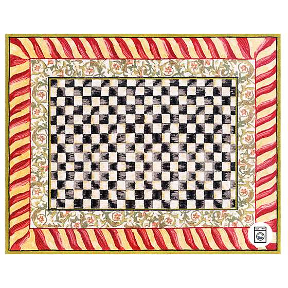 Courtly Check Washable Rug - Red & Gold - 8' x 10' image two
