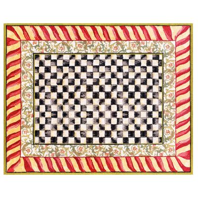 Courtly Check Red & Gold 8' x 10' Washable Rug mackenzie-childs Panama 0