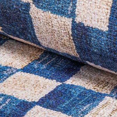 Truly Royal Check 2'6" x 8' Washable Runner Image 4