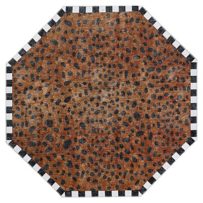 Cheetah 6' Octagon Washable Rug mackenzie-childs Panama 0