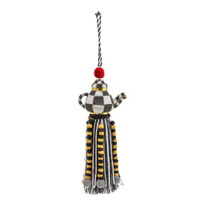 MacKenzie-Childs | Courtly Check Tea Kettle Beaded Tassel