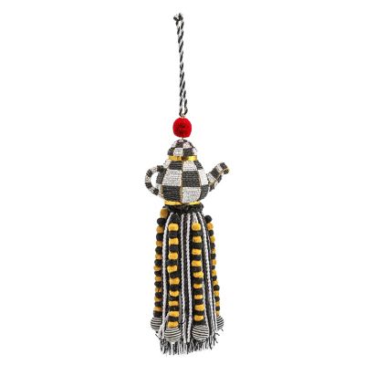 MacKenzie-Childs | Courtly Check Tea Kettle Beaded Tassel