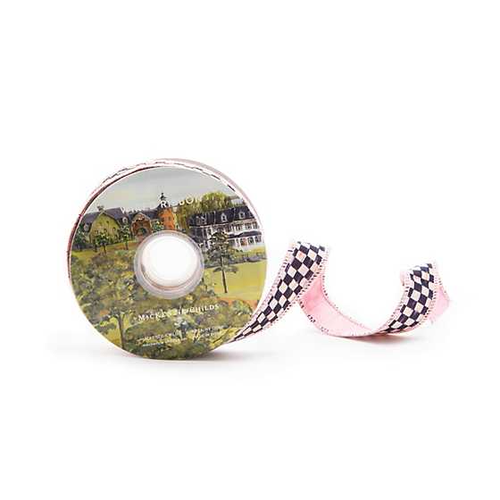 Courtly Check 1" Ribbon - Pink image two