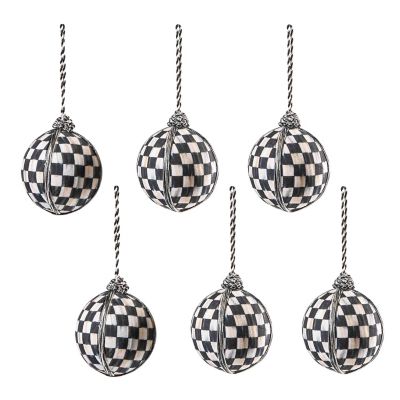 Courtly Check Medium Ball Ornaments, Set of 6 mackenzie-childs Panama 0