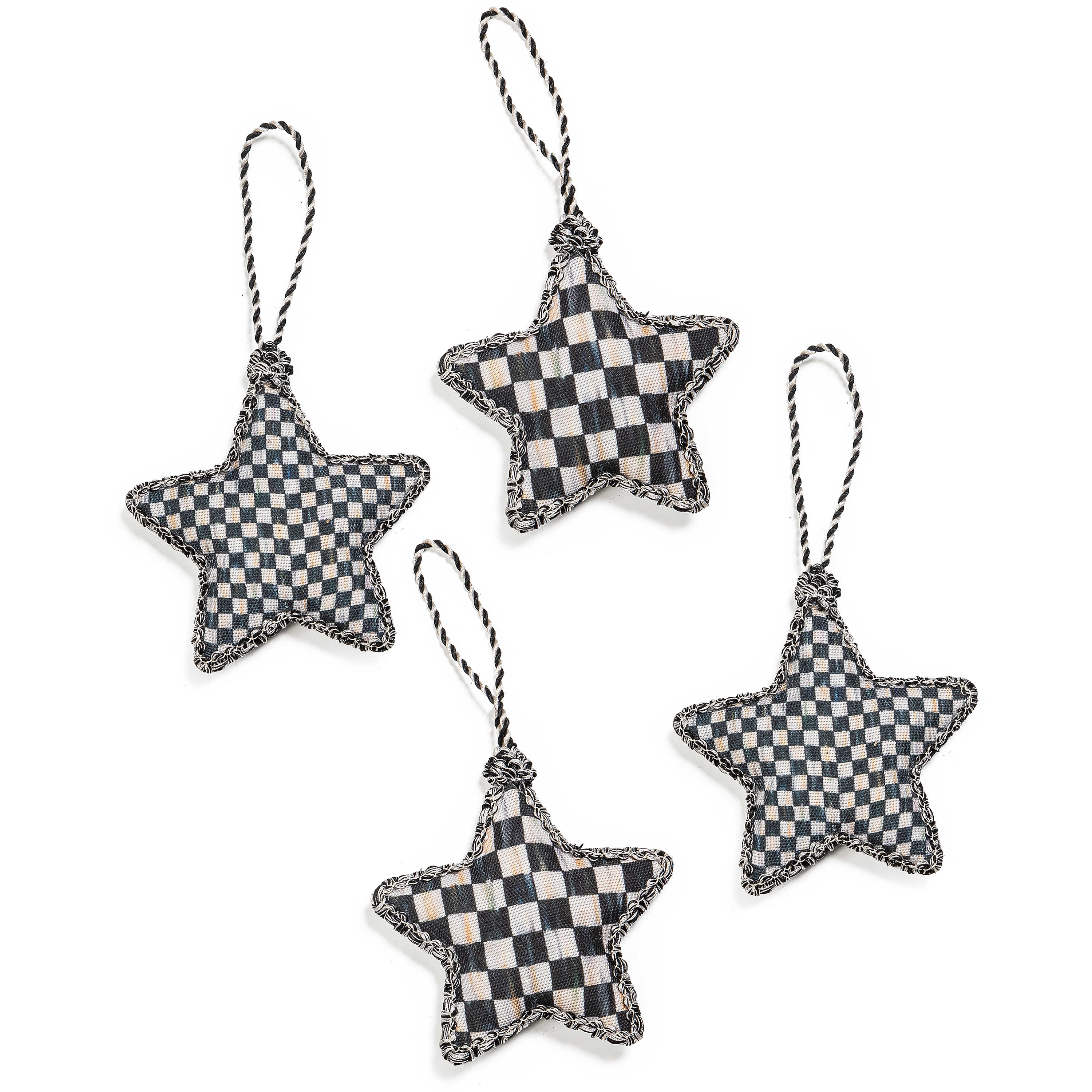 Courtly Check Star Ornaments, Set of 4 mackenzie-childs Panama 0