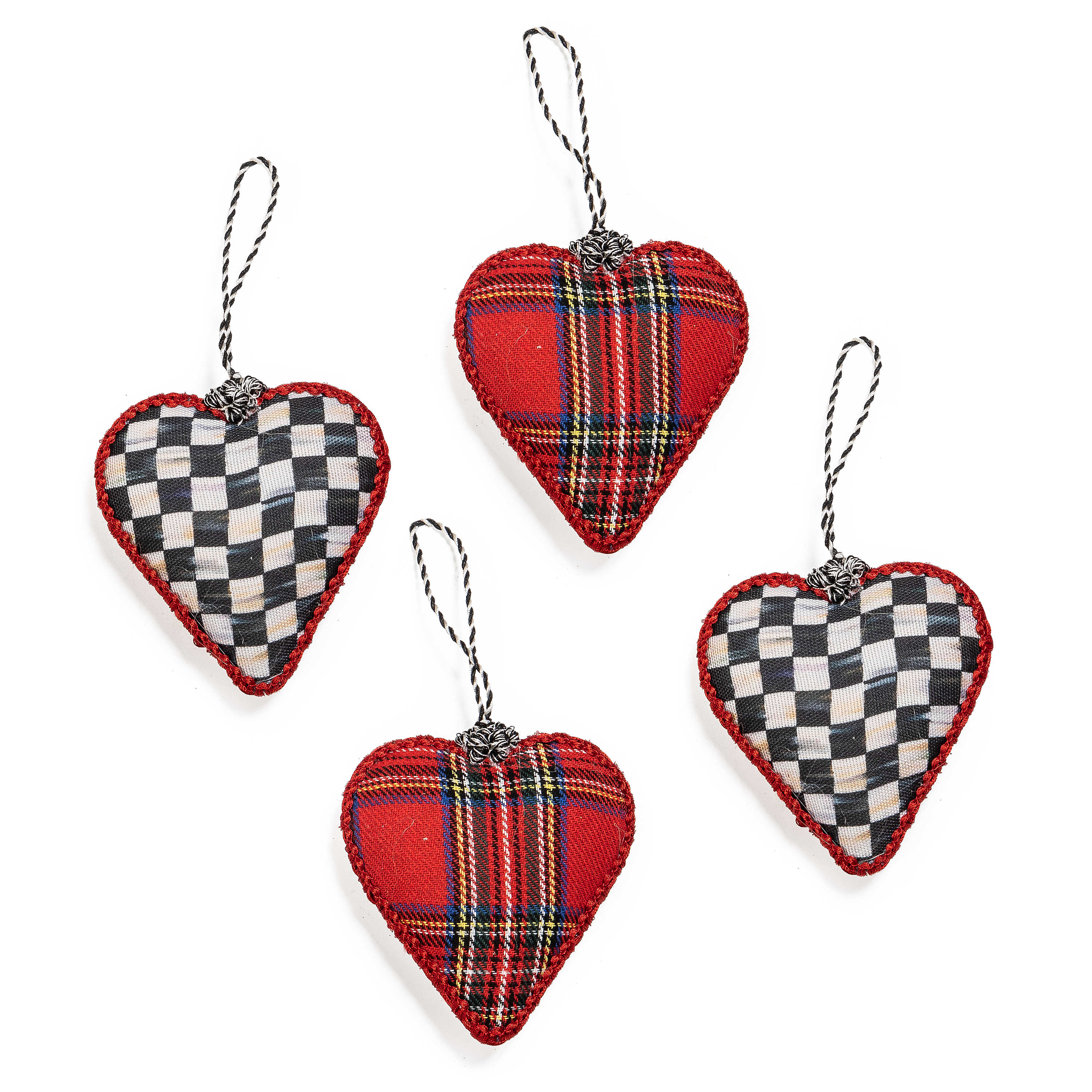 Tartastic Heart Ornaments, Set of 4 mackenzie-childs Panama 0
