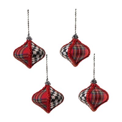 Tartan Onion Ornaments, Set of 4 mackenzie-childs Panama 0