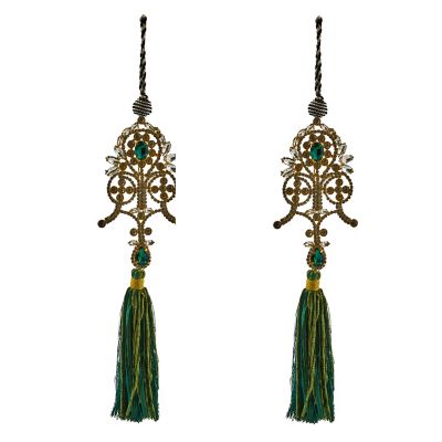 Emerald Luxe Emblem Tassels, Set of 2 mackenzie-childs Panama 0