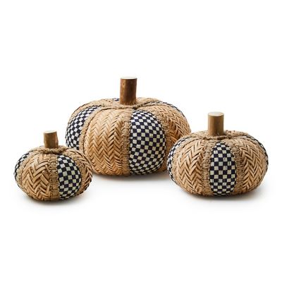 Courtly Rattan Pumpkins, Set of 3 mackenzie-childs Panama 0