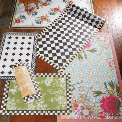 MacKenzieChilds Wild Rose Floor Mat 3' x 5' Fern