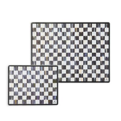 Courtly Check Glass Cutting Board, Set of 2 mackenzie-childs Panama 0