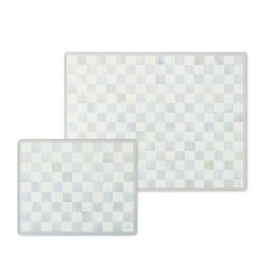 Sterling Check Glass Cutting Board, Set of 2 mackenzie-childs Panama 0