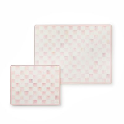 Rosy Check Glass Cutting Board, Set of 2 mackenzie-childs Panama 0