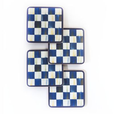 MacKenzie-Childs  Royal Check Cork Back Coasters, Set of 4