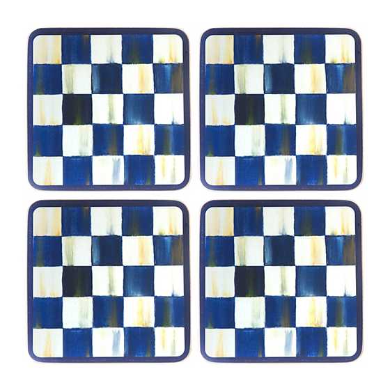 Royal Check Cork Back Coasters - Set of 4 image three