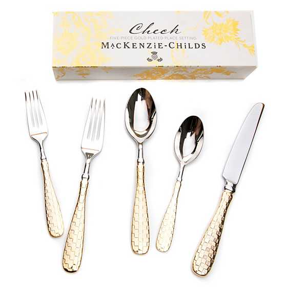 Gold Check Flatware - 5-Piece Place Setting image fourteen
