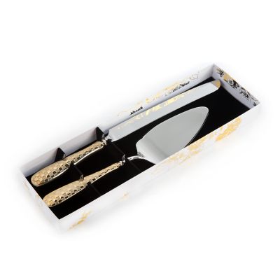 Mackenzie-Childs Check Steak Knives Gold Plated , Set of 4 GIFT