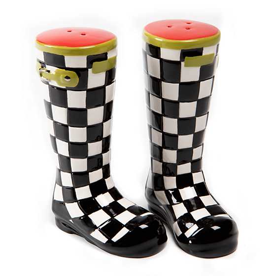 Courtly Check Wellies Salt & Pepper Set image two