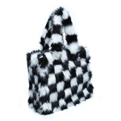 Fab Fur Check Tote mackenzie-childs Panama 0