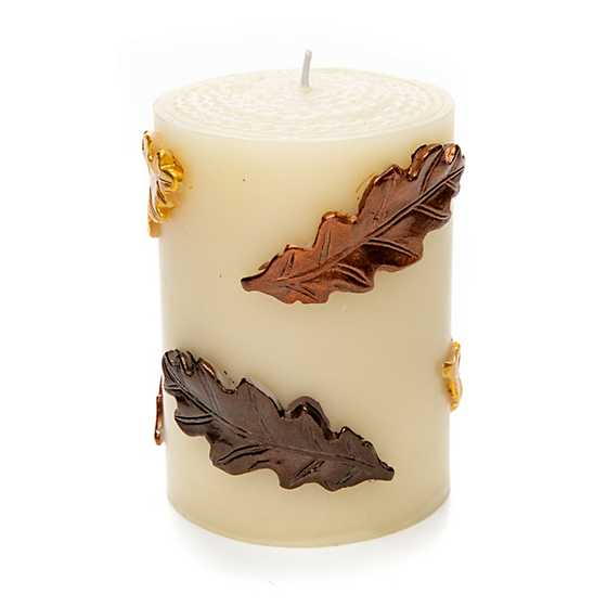 Falling Leaves Pillar Candle - 4" image two