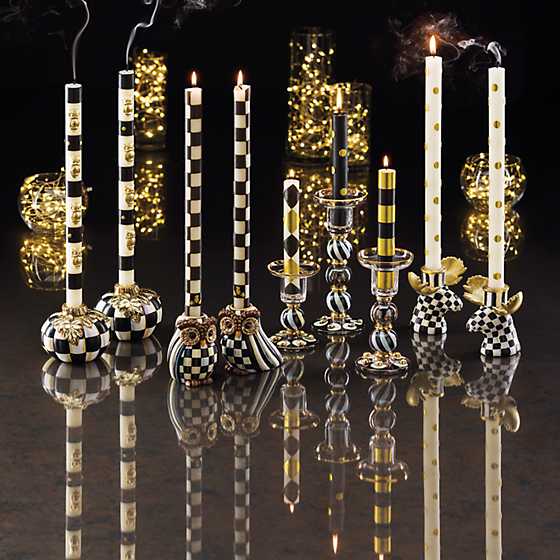 Mini Dinner Candles - Black & Gold - Set of 6 image two