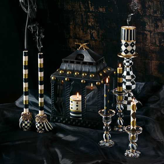 Mini Dinner Candles - Black & Gold - Set of 6 image four