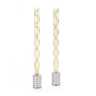 MacKenzieChilds Dinner Candles Silver Set of 2